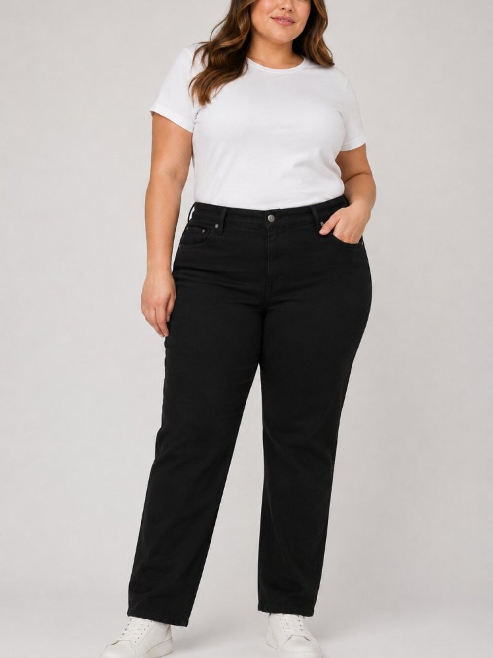 NWT Levi's Classic Straight Black Jeans Women's 26W Mid Rise Stretch Denim